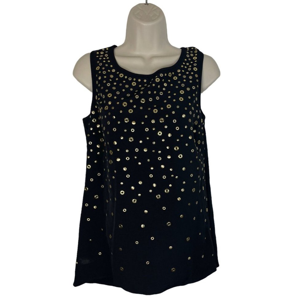 INC INTERNATIONAL CONCEPTS Women's Small Studded Embellished Blouse High Low Hem